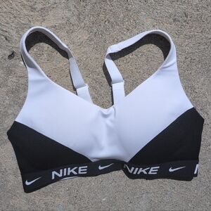 Women's Nike Indy High Support Padded Sports Bra Size S White/Black NWOT